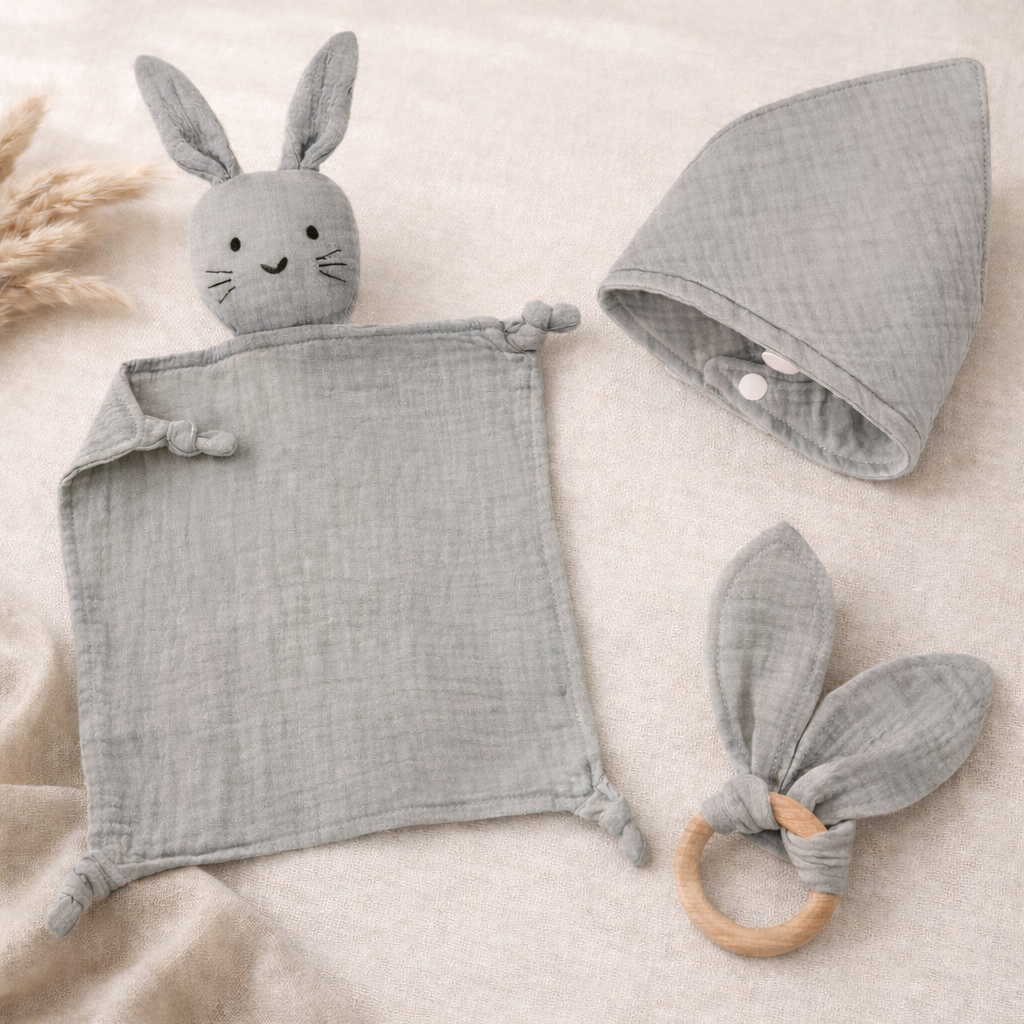 Baby Schmusetuch Set - handgemacht & mit unterschiedlichen Wunschtexten