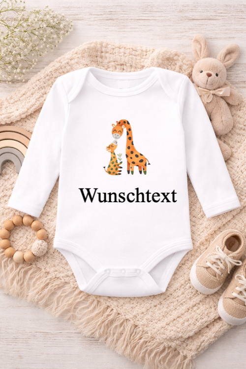 Baby Outfit mit Wunschtext & Tiermotiv