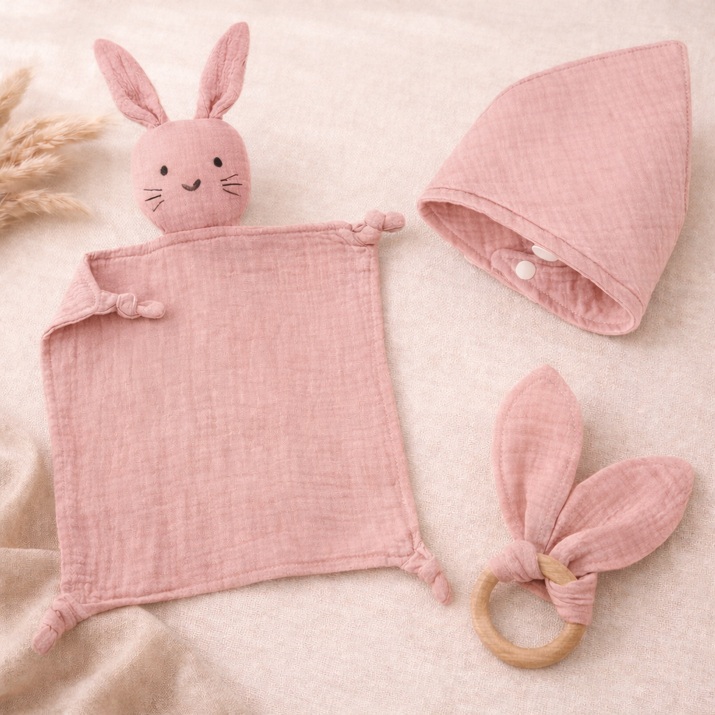 Baby Schmusetuch Set - handgemacht & mit unterschiedlichen Wunschtexten